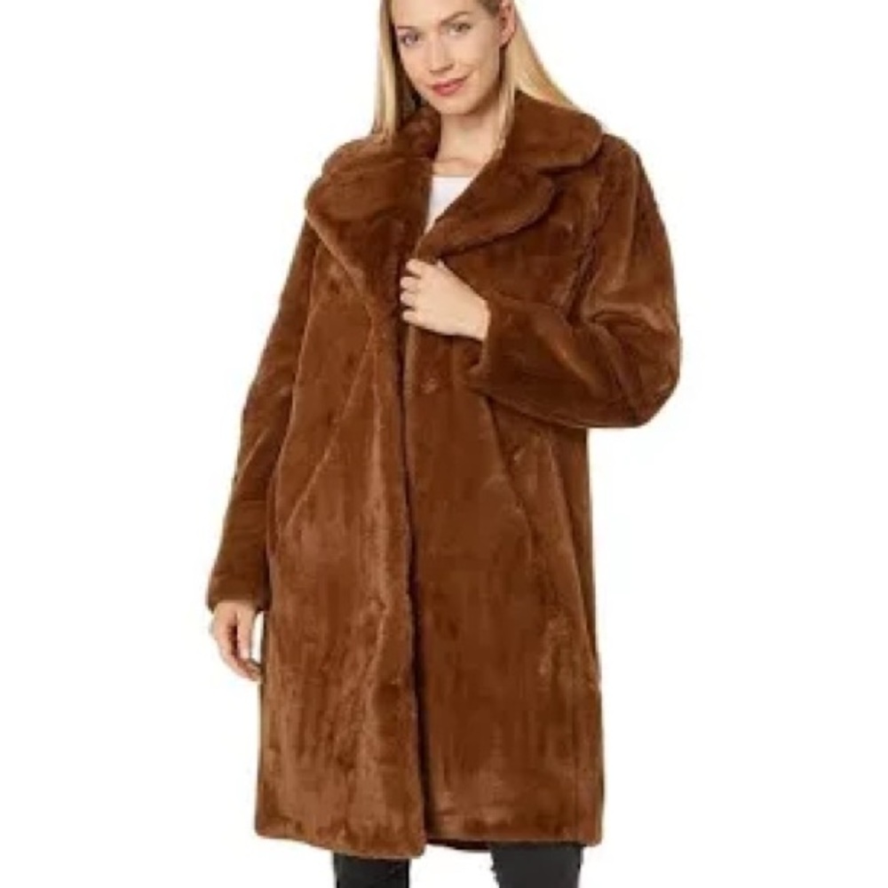 Women's Brown Faux Fur Coat